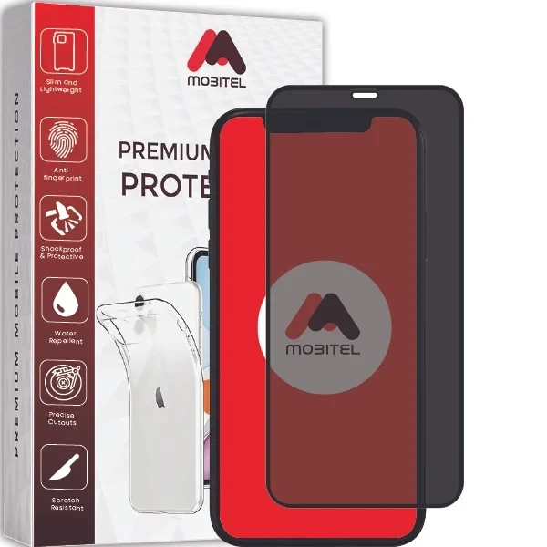 Mobitel Privacy Tempered Glass Screen Protector for iPhone 12 and iPhone 12 Pro